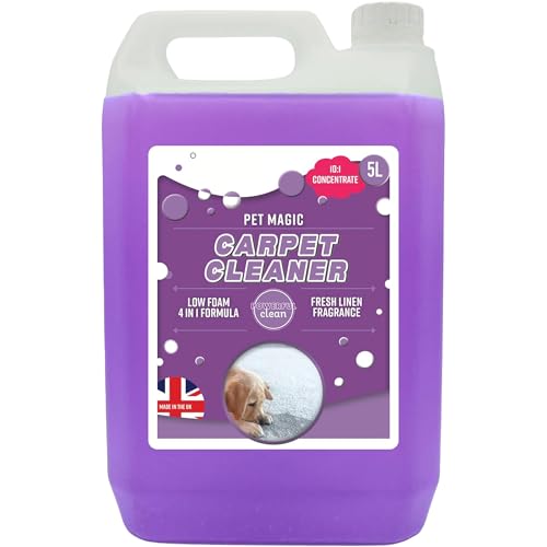 Inovix® 5L Carpet Cleaner Shampoo | Pet Carpet Cleaner & Upholstery Solution | Pet Stain And Odour Remover | Concentrate Carpet Shampoo | Carpet Stain Remover Suitable For All Machine