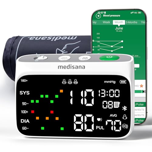 Medisana Cordless Arm Blood Pressure Monitor, Bluetooth Smart Blood Pressure