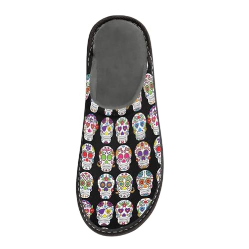 Unisex Fuzzy Foam Slippers Non-Skid Slip-on Soft Warm Sole Fleece Shoes 4-113