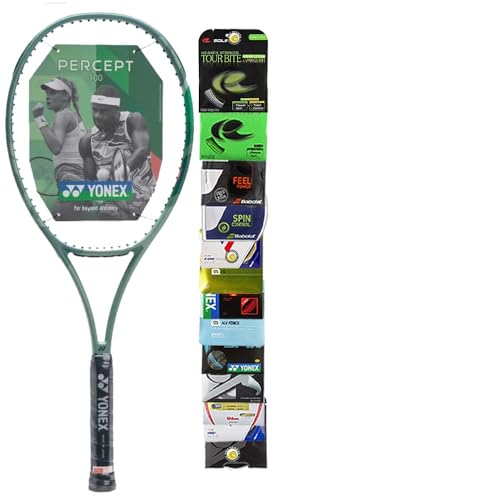 Yonex Percept 100 Tennis Racquet, (Choice of String & Tension) (4 1/2), Olive Green