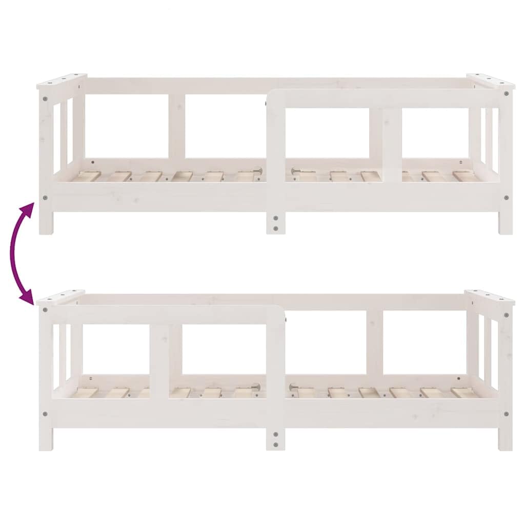 vidaXL Estructura de Cama para Niños, Somier Infantil con Cabecero, Marco de Cama, Mueble para Dormitorio, Madera de Pino Blanco 70x140 cm