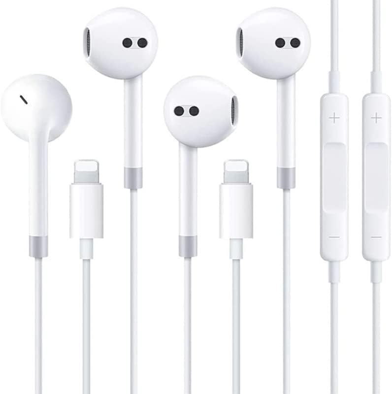 2 Pack-Apple Earbuds with Lightning Connector(Built-in Microphone & Volume Control)[Apple MFi Certified] Headphones Compatible with iPhone 13/12/SE/11/XR/XS/X/7/7 Plus/8/8Plus Support All iOS System
