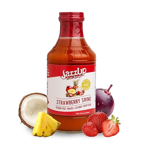 Jazzup Strawberry Swing Real Fruit Syrup – Pancakes, Waffles, Crepes,
