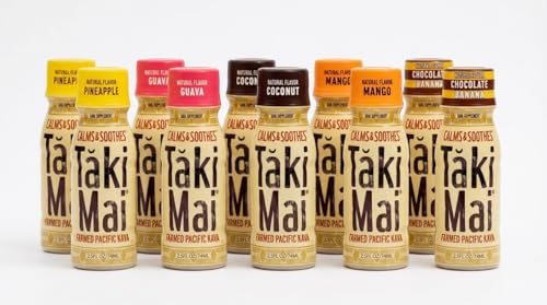 Taki Mai Variety Pack Kava Kava 2.5 oz (10-pack) Shots – Noble Kava Root Drink, Ready to Drink for Stress Support & Relaxation, Fast Acting Herbal Support for Calming Better Sleep and Balanced Mood