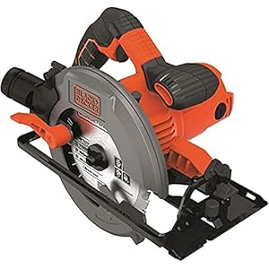 Black+Decker CS1550 Handcirkelzaag (1500W, zaagdiepte 66mm/50mm (90°/45°), zaagblad met parallelaanslag, diameter 190 mm, snelspanhendel, aansluiting voor stofafzuiging