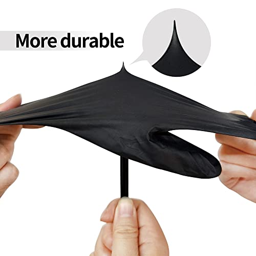 Daddy's Choice Purism Black Nitrile Gloves, 4Mil, Size Medium, 100 Pcs, Powder-Free Latex Free #TOP2