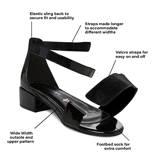 Steve Madden Girls Adaptive Irenne Heeled Sandal, Black Patent, 3 Little Kid #TOP6