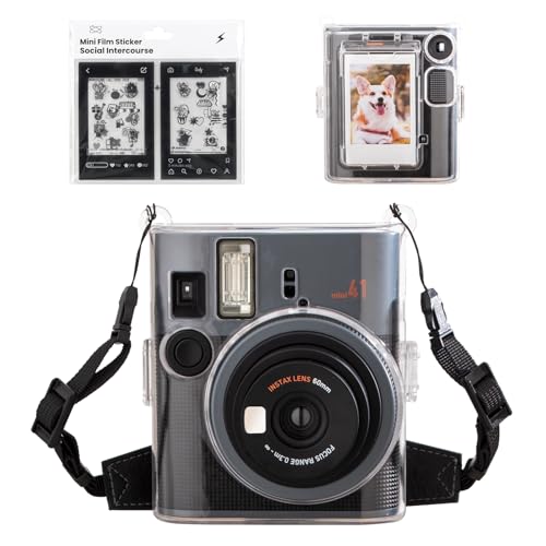 MUZIRI KINOKOO Instax Mini 41CX^gJpNAP[X - Mini 41 n[hPVCیP[X ʐ^|Pbgt - ߉\ȃU[V_[Xgbv&ubNJXebJ[t - 