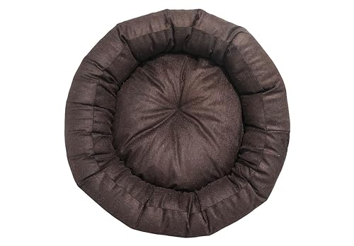 Image of Small Size Dog Bed for Small Size Dogs, Puppies, Kitten and cat Bed Velvet Fabric Color Full Brown Anti Skid Bottom Washable Export Quality Pet Bed