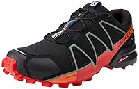 Salomon Men's SPEEDCROSS 4 M, Black/Goji Berry/Red Orange, 8.5 US