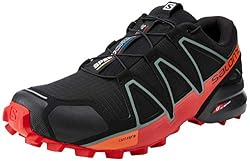 SALOMON Speedcross 4, Scarpe da Ginnastica Basse Uomo, Nero Black Goji Berry Red Orange, 45 1/3 EU