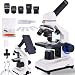 Microscope for Kids & Adults, 40X-2500X High-Power Compound Microscope for Students, School Lab & Home Schooling,Features Prepared Slides & Phone Holder