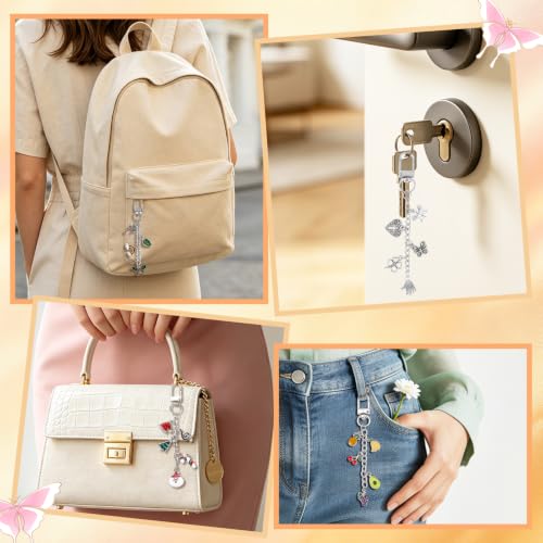 Image of Wurosi 20 Pcs Metal Keychain Making Kit, Bag Charm Chains,Silver