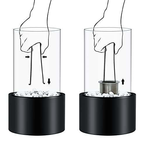 Oubrts Mini Fire Pit, Indoor Fire Pit Tabletop, Personal Fireplace, Tabletop Fireplace, Table Top Fire Pit Bowl Use Iso-Isopropyl Alcohol And Ethanol As Fuel (Black) #TOP5