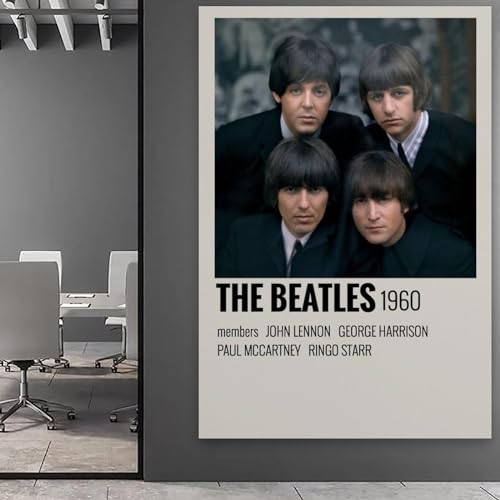 INEOUT Poster décoratif sur toile The Beatles (1960) – Impression d’art moderne pour chambre à coucher – 50 x 75 cm - Les Beatles, Paul McCartney, John Lennon, RIngo Starr, George Harrison INEOUT Poster décoratif sur toile The Beatles (1960) - Impression d'art moderne pour chambre à coucher - 50 x 75 cm – Image 6