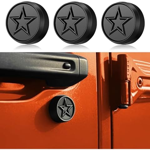 Utiiy Keyhole Covers for 2018-2024 Jeep Wrangler JL JLU 4XE/Gladiator JT, Key Hole Protector Door Lock Trim Cover for Jeep Wrangler Gladiator Accessories Cover