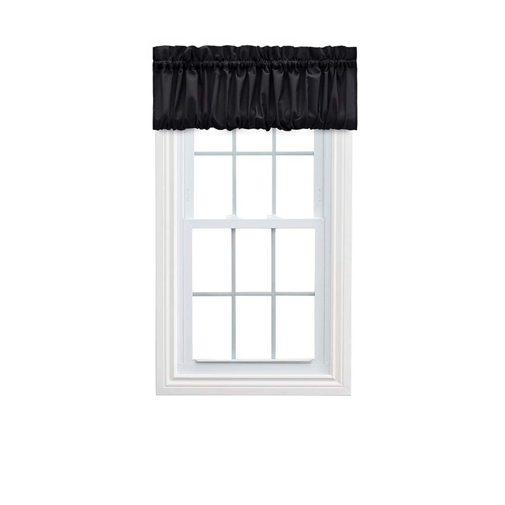 Ellis Curtain Stacey Sheer Balloon Valance, 60" x 15", Black