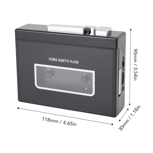 SIXRUN Kassettenspieler, MP3 Kassettenspieler mit Auto Reverse und FM-Radio, USB-Kassette zu MP3 Konverter für Vintage-Musikliebhaber und Band-Digitalisierung (B)