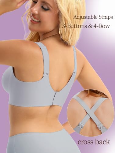 Image of Scalloped Lift Bras for Women No Underwire Buttery Soft Push Up Wireless Bras V Neck Seamless Bralettes