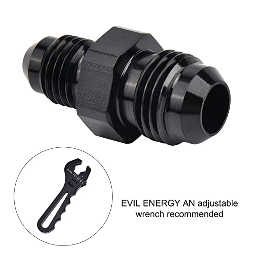 Image of EVIL ENERGY 6AN Male to AN4 Male Flare Reducer Coupler Union Straight Adapter Fitting Black 2PCS