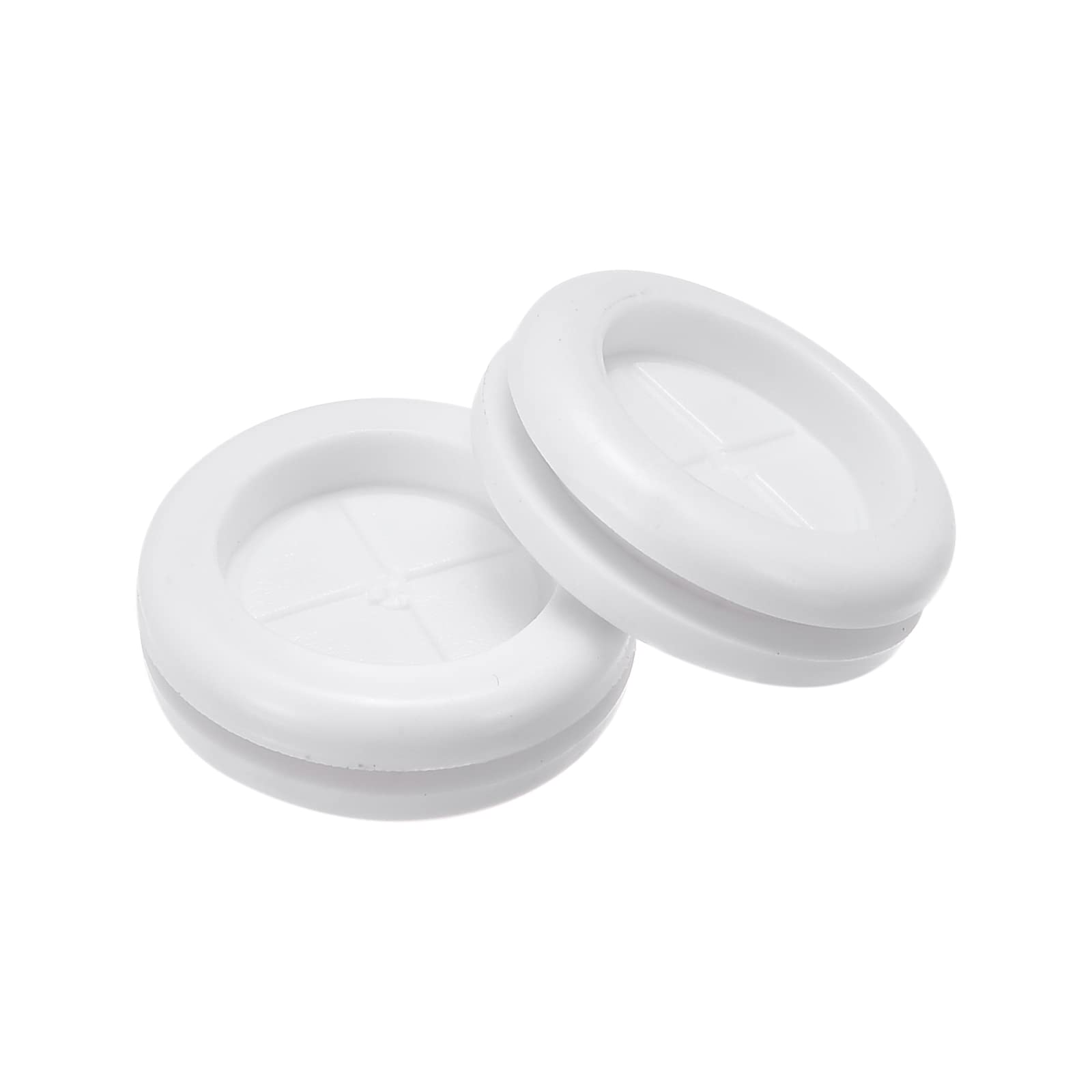 MECCANIXITY Rubber Grommet Mount Dia 22mm Round Double-Sided for Wire Protection White Pack of 20