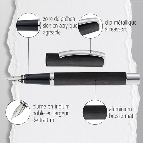 Stylo plume Vision Noir en aluminium avec plume iridium medium - 4