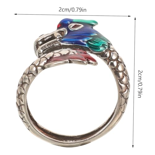 Dragon ring ajustement femmes rétro : lot de 4 bagues ouvertes uniques - 6