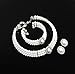 Fashion 21 3 Rows Rhinestone Trimmed Simulated Pearl Choker Necklace, Bracelet, Pierced Earring 3 Set (White)