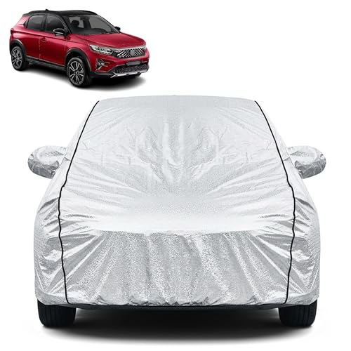 Image of Waterproof Car Cover for Honda WR-V | Dustproof, UV Resistant & Scratch Protection | Soft Cotton Lining | Triple Stitched | Mirror Pockets & Elastic Fit | Silver