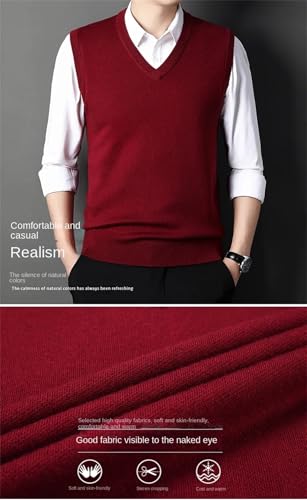 Men's Multicolor Thickened Wool Knitted Vest Classic Business Solid Color Sleeveless Formal Pullover Clothing2