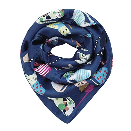 Wrapables Large Fashionable Cats Head Wrap Square Scarf 35 x 35 Inches2