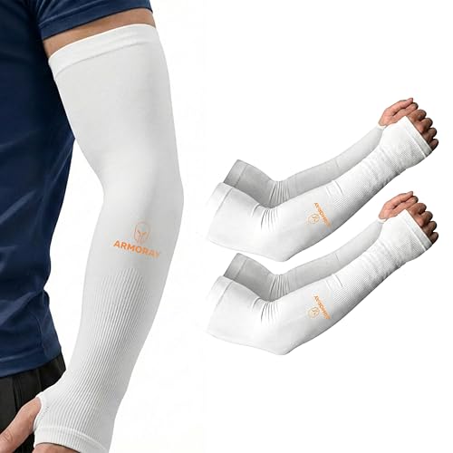 Image of Arm Sleeves for Men and Women - UV Sun Protection Cooling Compression - Tattoo Cover Up Sleeve for Daily Wear & Work
