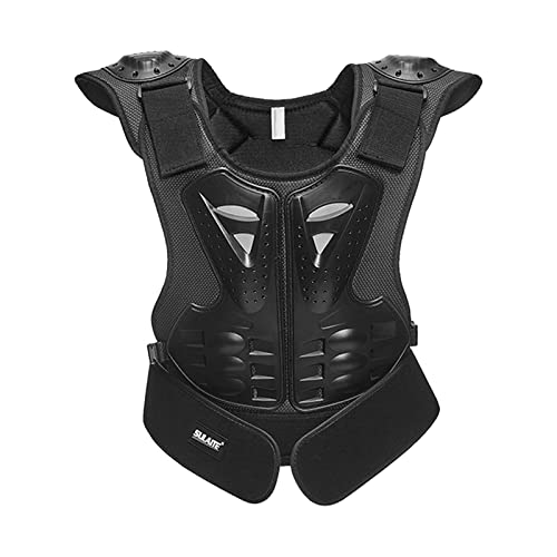 Oshhni Ciclismo Protector Chaqueta Guardia Seguridad Noche, Motocicleta Chaleco Pecho para Esquí, Motocross, Monopatín, Patinaje, Snowboard, S Negro Cover