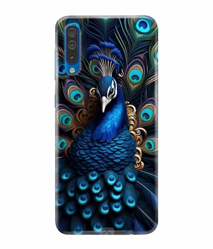 Image of Printed Hard Back Case Cover & Compatible for Samsung Galaxy A70 / Samsung Galaxy A70S | Peacock Vector Art (Multicolor) - D1206