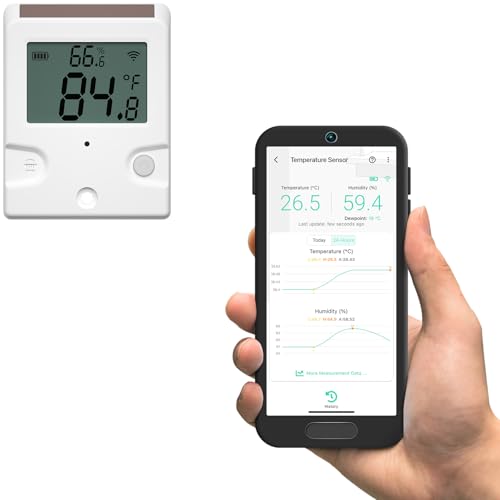 Image of YoLink Outdoor Solar Thermometer Hygrometer, Long-Range with LCD Display, Solar-Powered, Weatherproof Monitoring for Greenhouse, Porch & Shed, Hub Required, YS8002