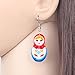 WEVENI Acrylic Russian Matryoshka Doll Earrings Dangle Drop Charm Jewelry For Women Novelty Gifts (Multicolor)
