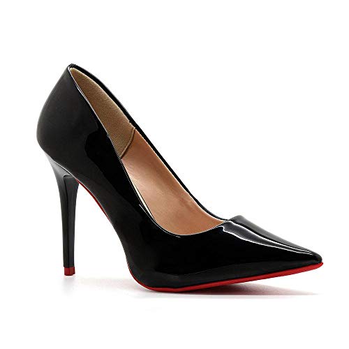 Scarpin Royalz Verniz Sola Vermelha Salto Penélope Preto