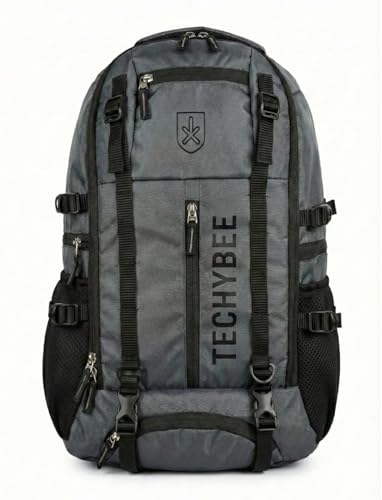 Image of Large 50L Laptop Backpack with Shoe Compartment, Rain Cover, Waterproof Travel Rucksack for Men & Women, (Panther Grey)