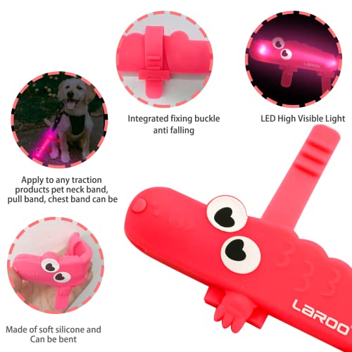 LaRoo LED Leuchtband für Hunde, USB Wiederaufladbar Leuchtanhänger Einfach an Halsband Leine und Geschirr zu Befestigen,3 Leuchtmodi Blinklicht für Hund (Grün)