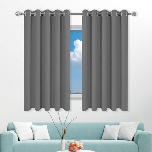 Rideau de chambre occultant et doux gris foncé pour porte fenêtre - 2