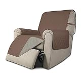 Greatime Sofaschoner, Sofa Schutz Abdeckung, Schonbezug, Sofaüberwurf, Sofabezug, Rutschfes，Reversible Gesteppte, Pet, Haustier Abdeckung, Kinder, Katzen, Hunde（Fernsehsessel，Braun/Beige）