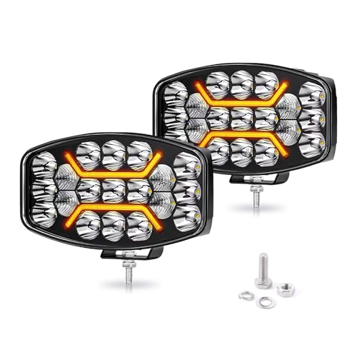 CO LIGHT 2PC 10 Zoll LED Fernscheinwerfer 12/24v,150W 180° Justierbar Arbeitsscheinwerfer IP69 Wasserdicht ECE weiß Amber Zusatzscheinwerfer Auto für LKW, Traktor,4x4, ATV, Boot