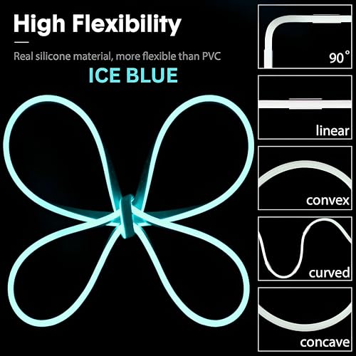 Image of HEADLY 16.4 Feet LED Neon Strip Lights, with 12V Adapter, Waterproof IP65, Silicone Flexible Rope Light for Home Wall Decor | Neon Lights | 5 Meter |