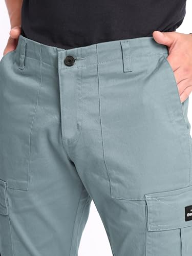 Image of Beyoung Cotton Lycra 6 Pocket Regular Fit Cargo Pants for Men | Cargo Trousers for Men