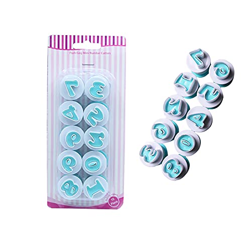 0-9 Numbers Cake Mold, Fondant Cookies Plunger Cutter Mold, DIY Chocolate Sugarcraft Stamp Impress, Numbers Cookie Cutters, Cookie Mold, Cookie stamp, Number Fondant Mold DIY Biscuit Cake Molds
