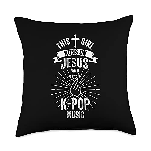 Kdrama Korea K-pop Saranghae Gift Idea Kpop Music Jesus Korea Kdrama Throw Pillow, 18x18, Multicolor
