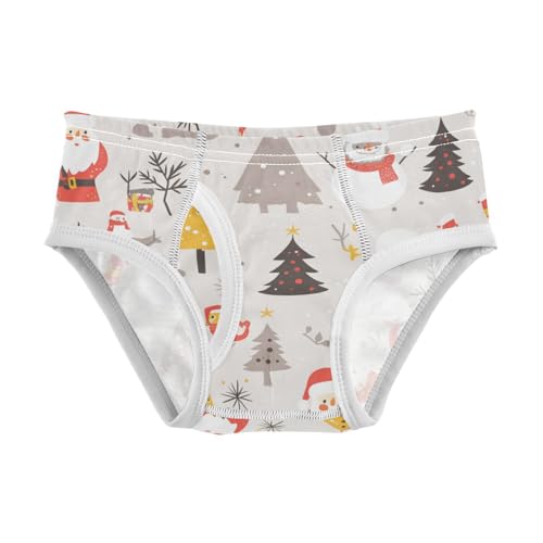 KLL Christmas Pattern Silver Toddler Boys Pure Cotton Nighttime Underwear Cute Undies