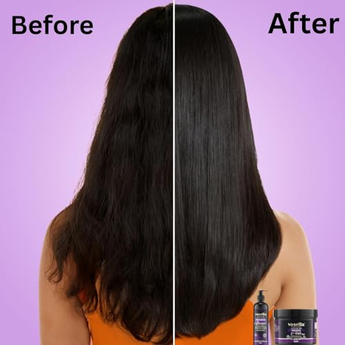 Image of Vosela Professional Keratin & Boto+ Moisturizing Shampoo 500ml Mask 500ml with wheat protein