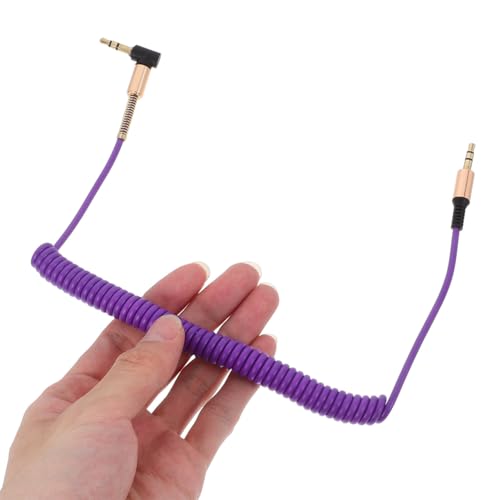 Cable de audio auxiliar 3.5 mm doble 4-pack enrollado miniatura 7