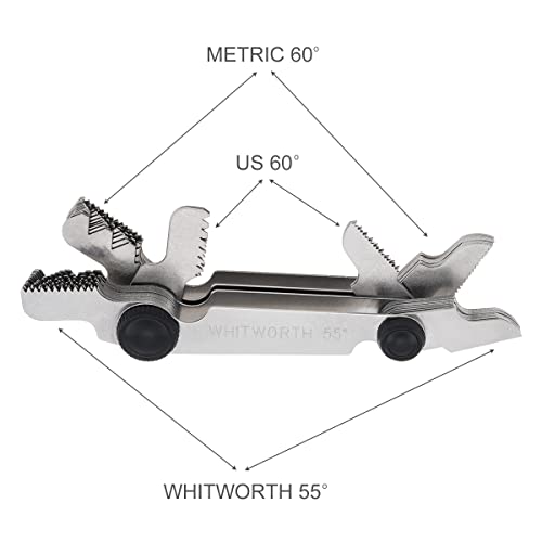 ChgImposs Metric & Imperial & US Screw Gauge SAE Whitworth 55 Degree & Metric 60 Degree & & US 60 Degree Thread Pitch Gauge for Industrial Measurement